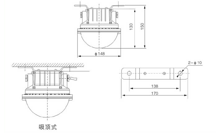 BFC8183固態(tài)免維護(hù)防爆燈安裝示意圖